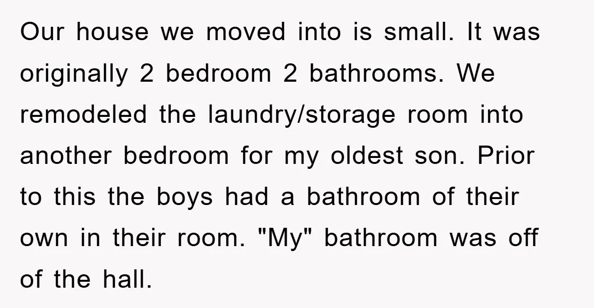 Our house we moved into is small. It was originally 2 bedroom 2 bathrooms. We remodeled the laundry/storage room into another bedroom for my oldest son. Prior to this the...