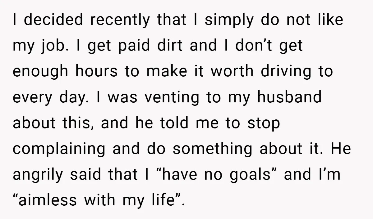 I decided recently that I simply do not like my job. I get paid dirt and I don’t get enough hours to make it worth driving to every day. I...