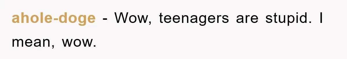 ahole-doge − Wow, teenagers are stupid. I mean, wow.