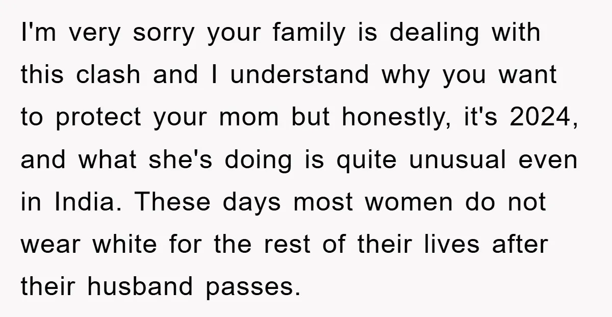 I'm very sorry your family is dealing with this clash and I understand why you want to protect your mom but honestly, it's 2024, and what she's doing is quite...