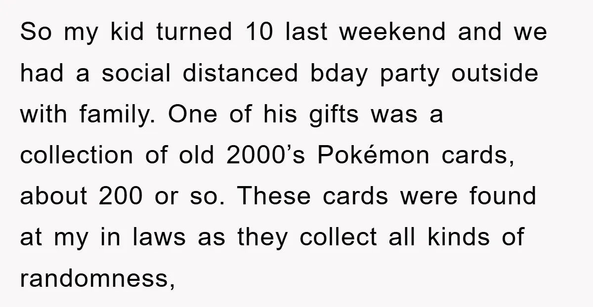 So my kid turned 10 last weekend and we had a social distanced bday party outside with family. One of his gifts was a collection of old 2000’s Pokémon cards,...