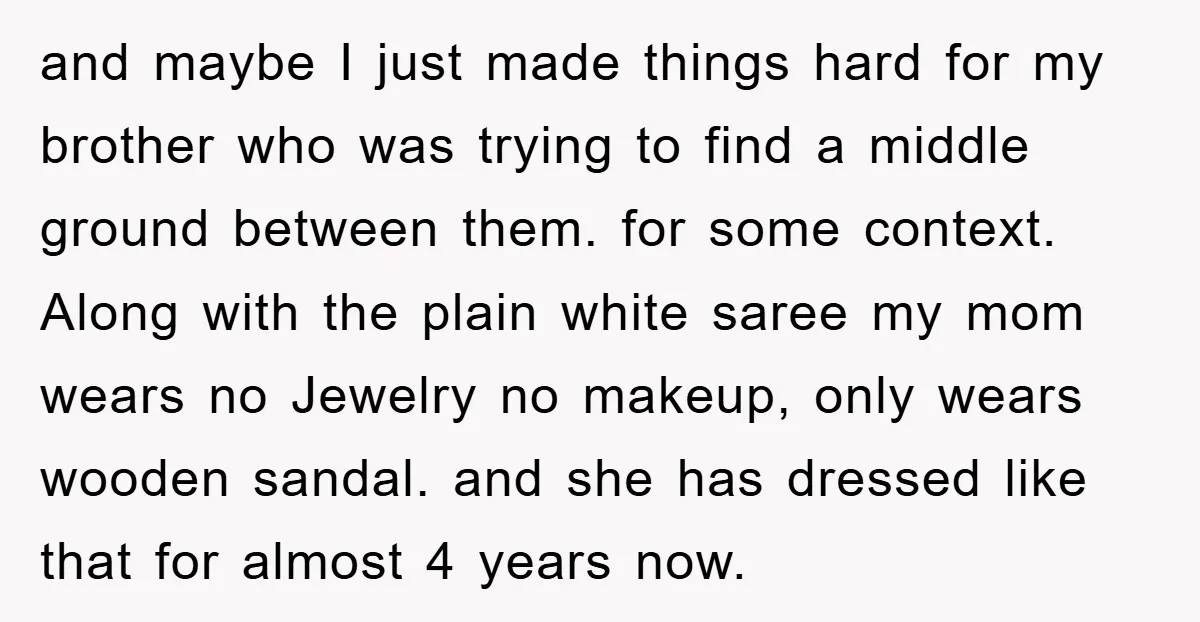 and maybe I just made things hard for my brother who was trying to find a middle ground between them. for some context. Along with the plain white saree my...
