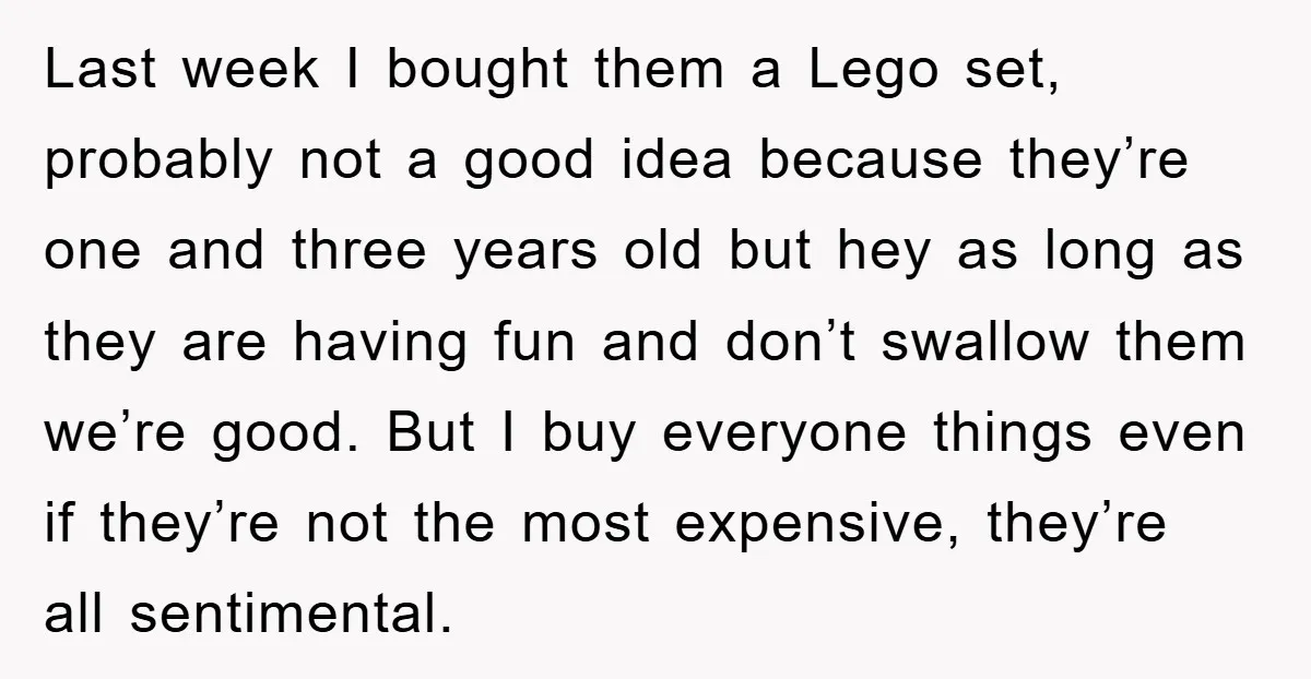 Last week I bought them a Lego set, probably not a good idea because they’re one and three years old but hey as long as they are having fun and...