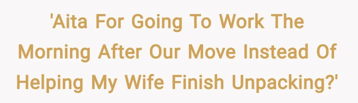 'AITA for going to work the morning after our move instead of helping my wife finish unpacking?'