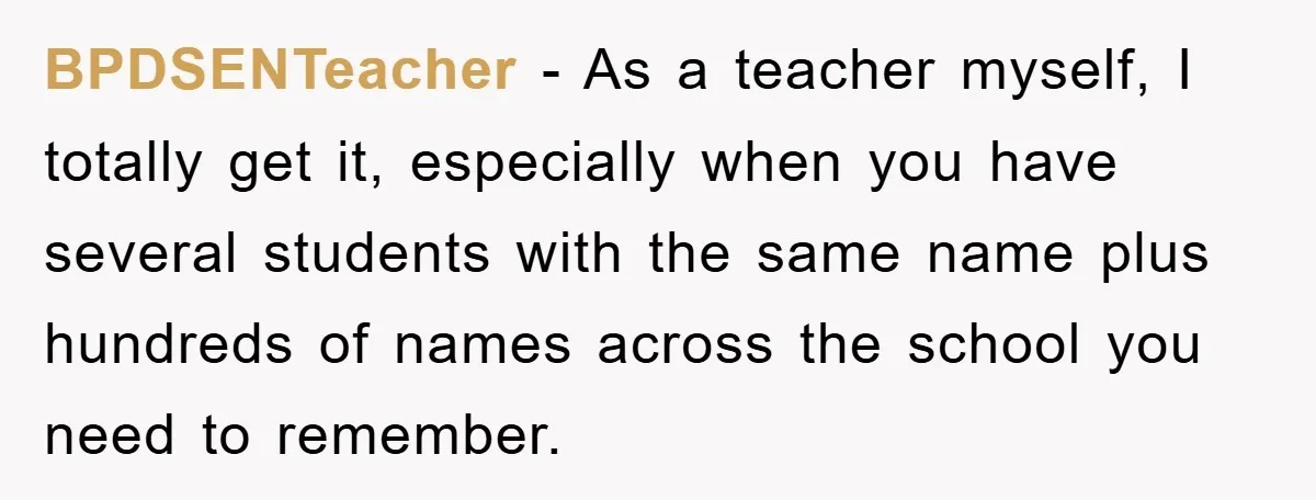 BPDSENTeacher − As a teacher myself, I totally get it, especially when you have several students with the same name plus hundreds of names across the school you need to...