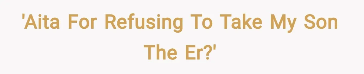 'AITA for refusing to take my son the ER?'