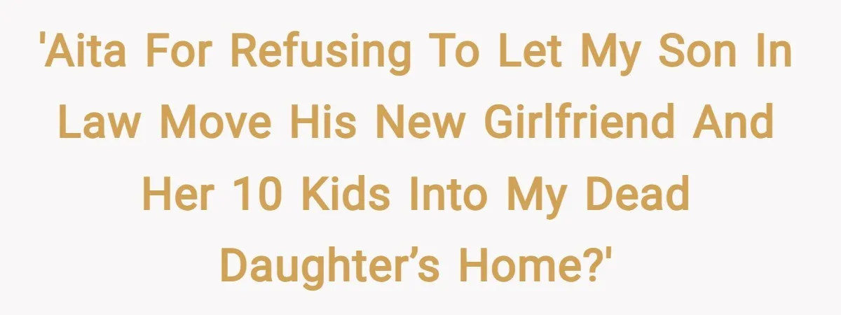 'AITA for refusing to let my son in law move his new girlfriend and her 10 kids into my dead daughter’s home?'