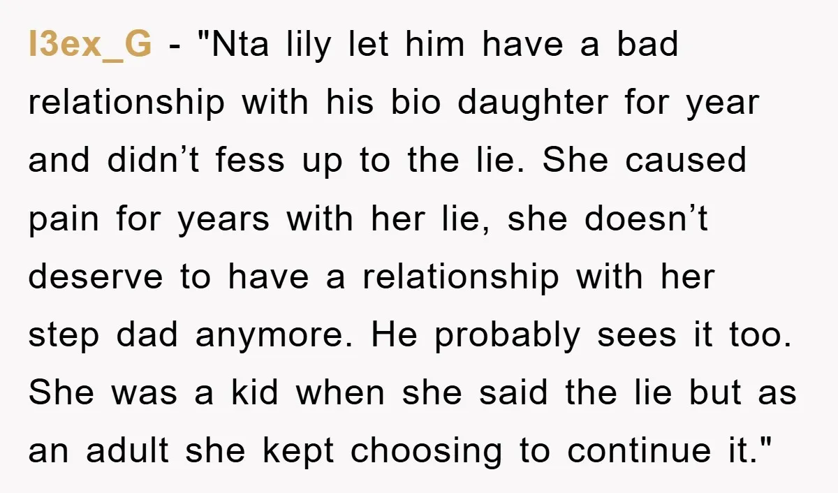 l3ex_G - "Nta lily let him have a bad relationship with his bio daughter for year and didn’t fess up to the lie. She caused pain for years with her...