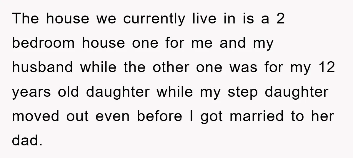 The house we currently live in is a 2 bedroom house one for me and my husband while the other one was for my 12 years old daughter while my...