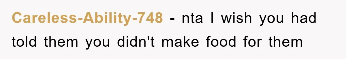 Careless-Ability-748 − nta I wish you had told them you didn't make food for them