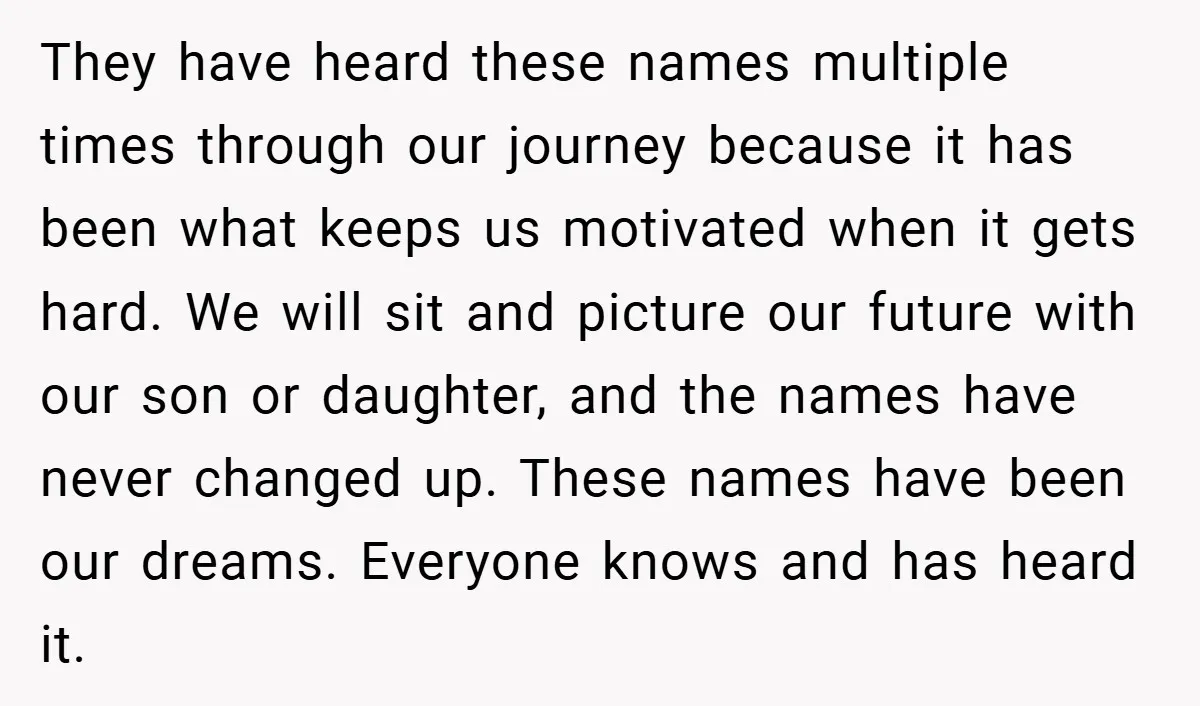 They have heard these names multiple times through our journey because it has been what keeps us motivated when it gets hard. We will sit and picture our future with...