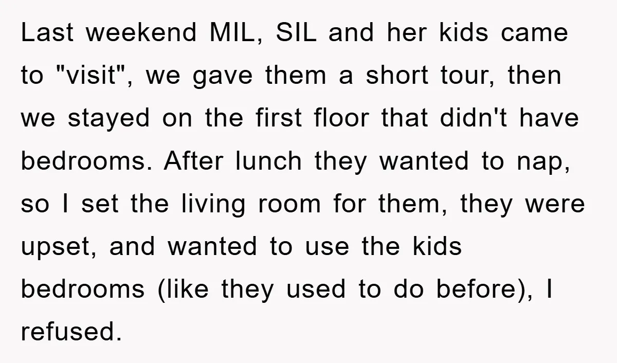 Last weekend MIL, SIL and her kids came to "visit", we gave them a short tour, then we stayed on the first floor that didn't have bedrooms. After lunch they...