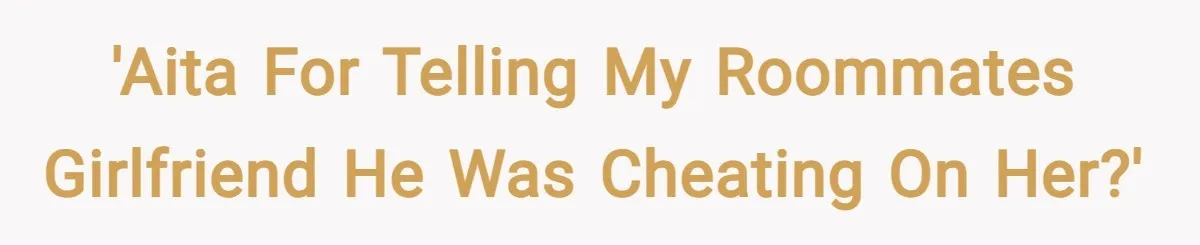 'Aita For telling my roommates girlfriend he was cheating on her?'