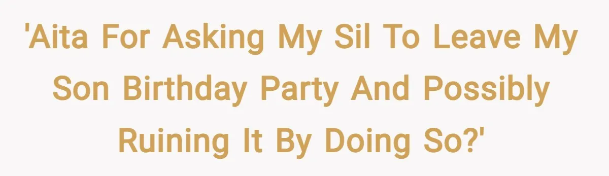 'AITA for asking my SIL to leave my son birthday party and possibly ruining it by doing so?'