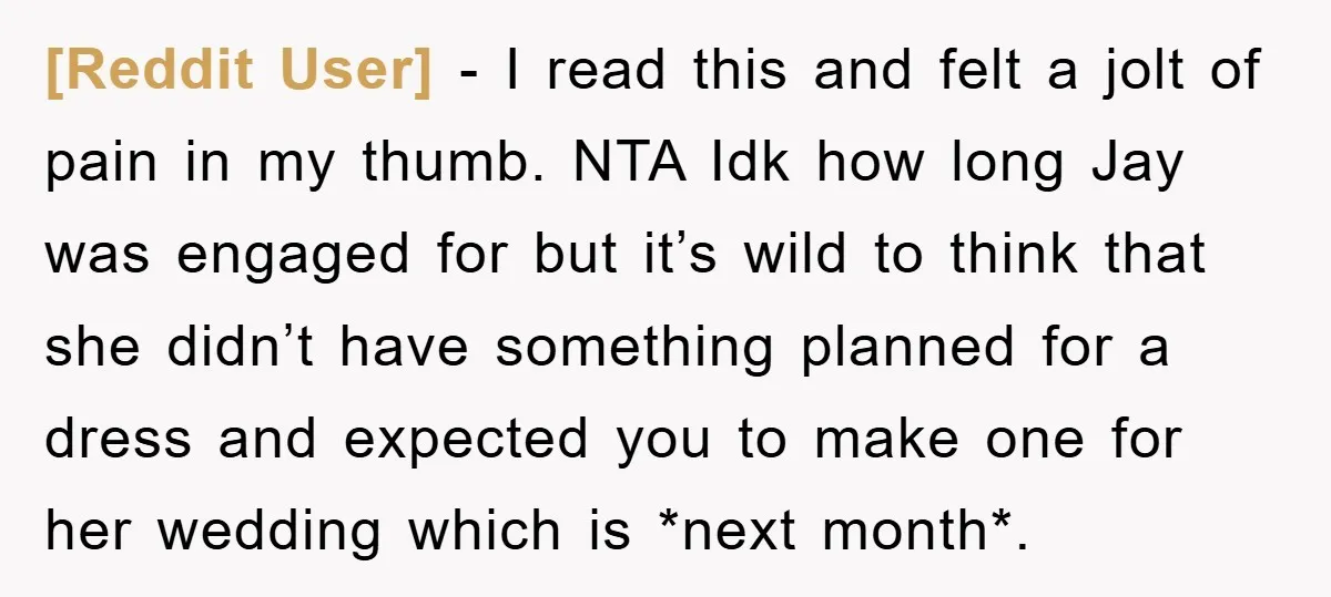 [Reddit User] − I read this and felt a jolt of pain in my thumb. NTA Idk how long Jay was engaged for but it’s wild to think that she...