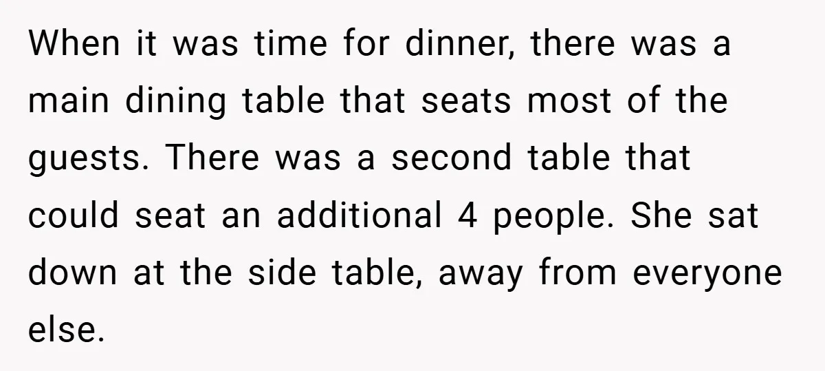 When it was time for dinner, there was a main dining table that seats most of the guests. There was a second table that could seat an additional 4 people....