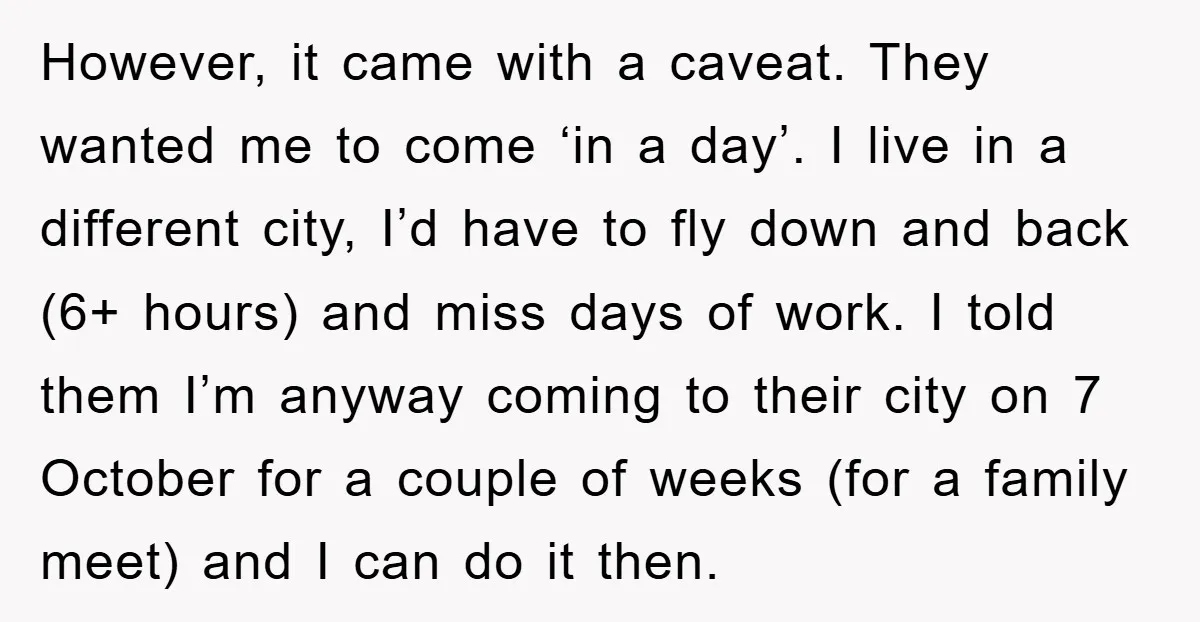 However, it came with a caveat. They wanted me to come ‘in a day’. I live in a different city, I’d have to fly down and back (6+ hours) and...