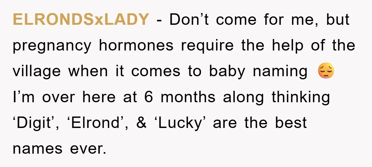 ELRONDSxLADY − Don’t come for me, but pregnancy hormones require the help of the village when it comes to baby naming 😔 I’m over here at 6 months along thinking...