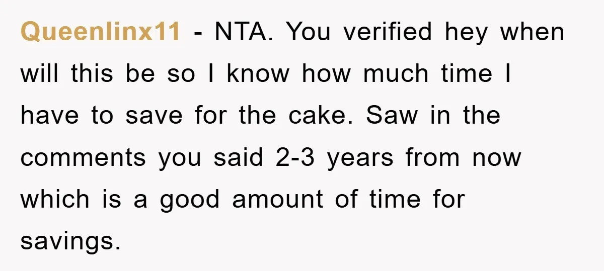 Queenlinx11 − NTA. You verified hey when will this be so I know how much time I have to save for the cake. Saw in the comments you said 2-3...