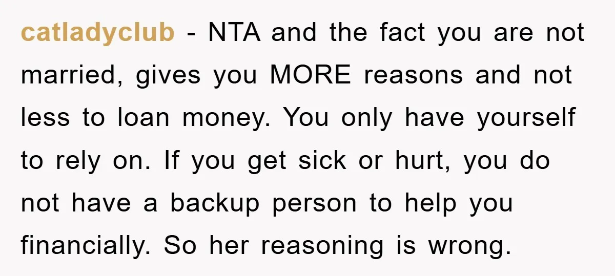 catladyclub − NTA and the fact you are not married, gives you MORE reasons and not less to loan money. You only have yourself to rely on. If you get...