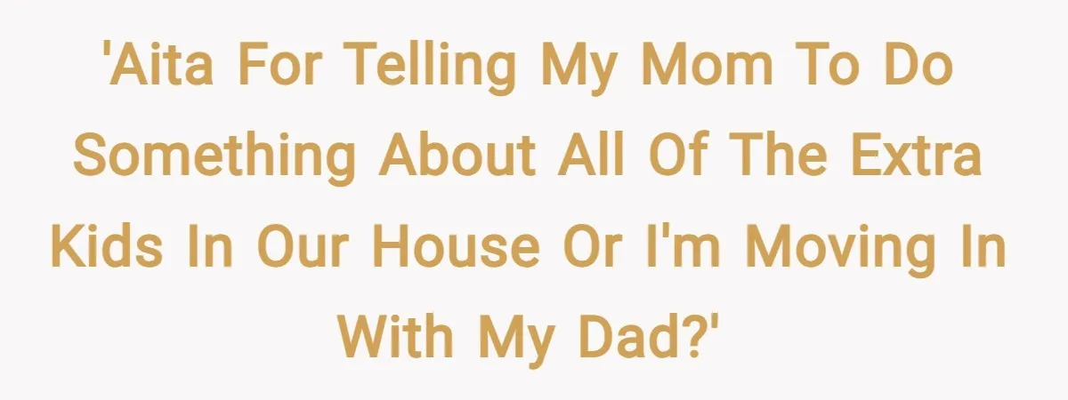 'AITA for telling my mom to do something about all of the extra kids in our house or I'm moving in with my dad?'