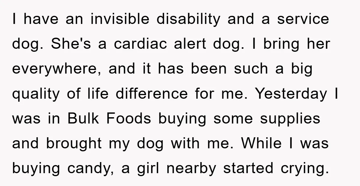 I have an invisible disability and a service dog. She's a cardiac alert dog. I bring her everywhere, and it has been such a big quality of life difference for...
