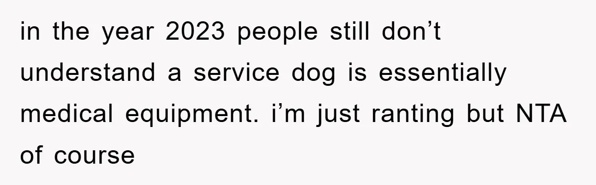in the year 2023 people still don’t understand a service dog is essentially medical equipment. i’m just ranting but NTA of course