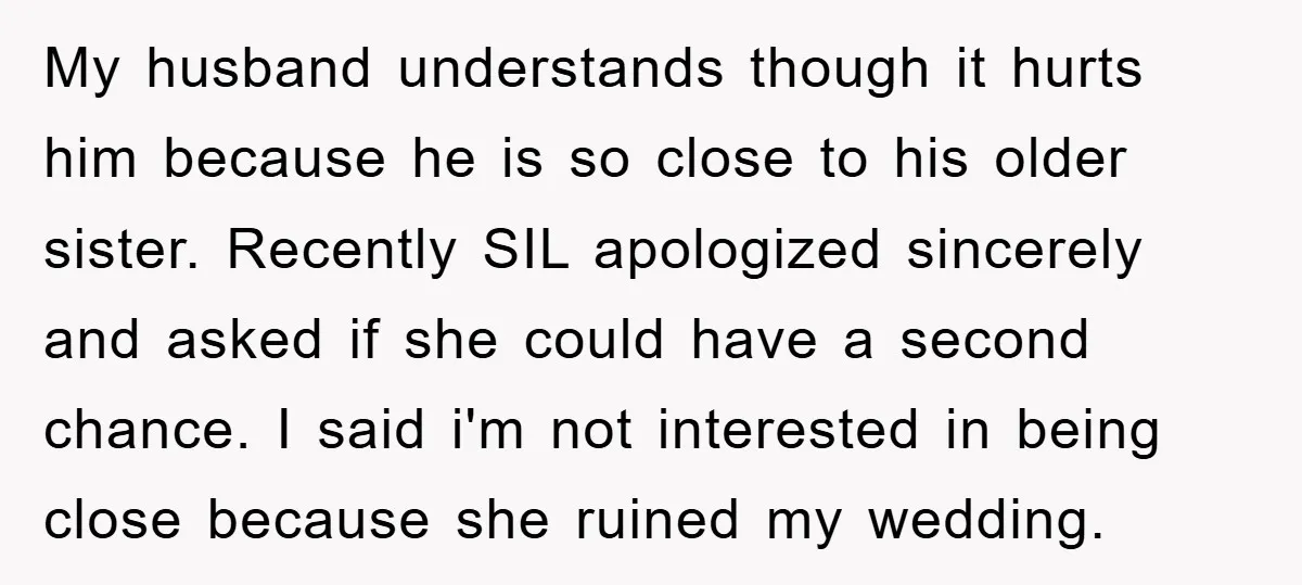 My husband understands though it hurts him because he is so close to his older sister. Recently SIL apologized sincerely and asked if she could have a second chance. I...
