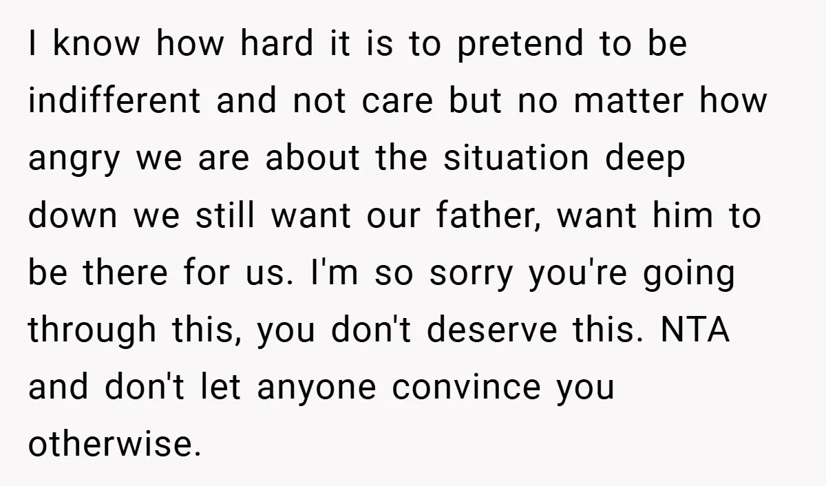 I know how hard it is to pretend to be indifferent and not care but no matter how angry we are about the situation deep down we still want our...