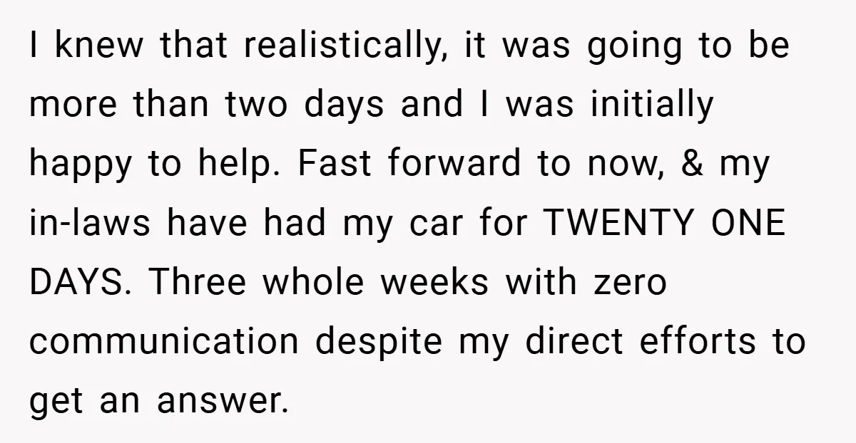 I knew that realistically, it was going to be more than two days and I was initially happy to help. Fast forward to now, & my in-laws have had my...