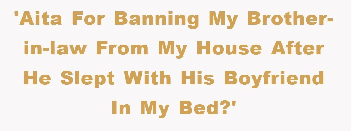 'AITA for banning my brother-in-law from my house after he slept with his boyfriend in my bed?'