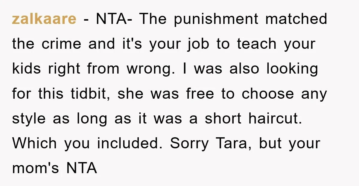 zalkaare − NTA- The punishment matched the crime and it's your job to teach your kids right from wrong. I was also looking for this tidbit, she was free to...