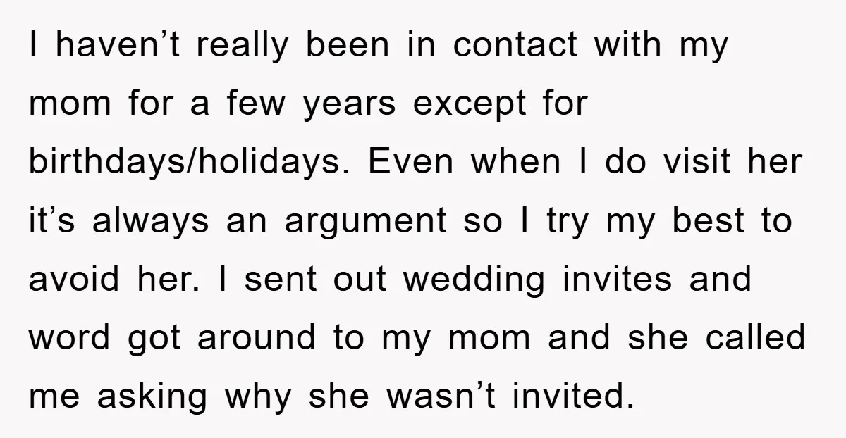 I haven’t really been in contact with my mom for a few years except for birthdays/holidays. Even when I do visit her it’s always an argument so I try my...