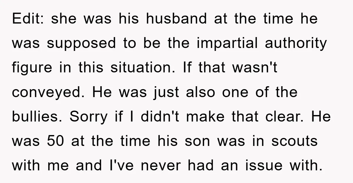 Edit: she was his husband at the time he was supposed to be the impartial authority figure in this situation. If that wasn't conveyed. He was just also one of...