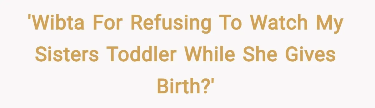 'WIBTA for refusing to watch my sisters toddler while she gives birth?'