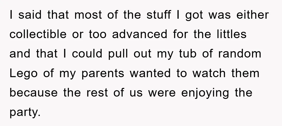 I said that most of the stuff I got was either collectible or too advanced for the littles and that I could pull out my tub of random Lego of...