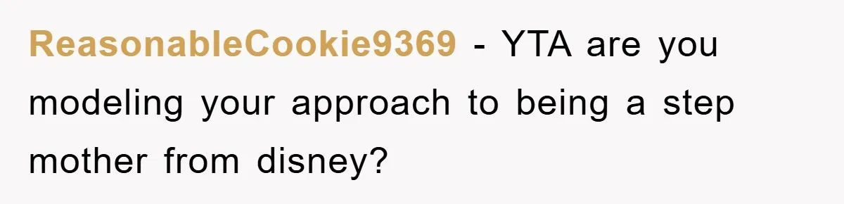 ReasonableCookie9369 − YTA are you modeling your approach to being a step mother from disney?