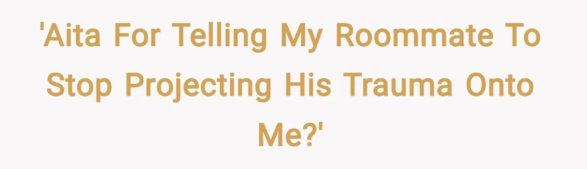 'AITA for telling my roommate to stop projecting his trauma onto me?'