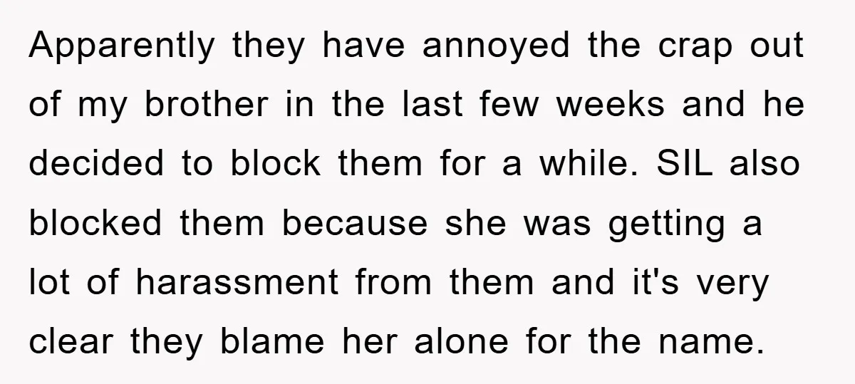 Apparently they have annoyed the crap out of my brother in the last few weeks and he decided to block them for a while. SIL also blocked them because she...