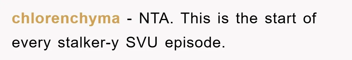 chlorenchyma − NTA. This is the start of every stalker-y SVU episode.