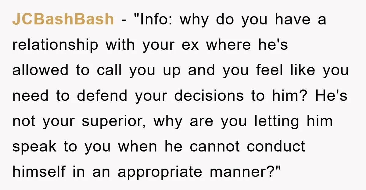 JCBashBash - "Info: why do you have a relationship with your ex where he's allowed to call you up and you feel like you need to defend your decisions to...