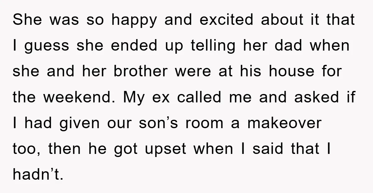 She was so happy and excited about it that I guess she ended up telling her dad when she and her brother were at his house for the weekend. My...