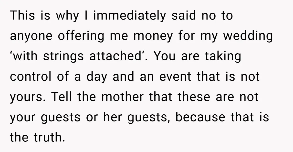 This is why I immediately said no to anyone offering me money for my wedding ‘with strings attached’. You are taking control of a day and an event that is...