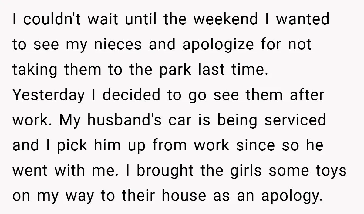 I couldn't wait until the weekend I wanted to see my nieces and apologize for not taking them to the park last time. Yesterday I decided to go see them...