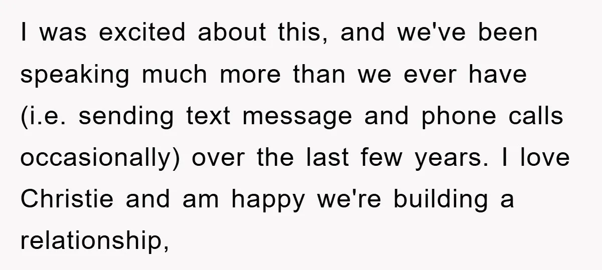 I was excited about this, and we've been speaking much more than we ever have (i.e. sending text message and phone calls occasionally) over the last few years. I love...