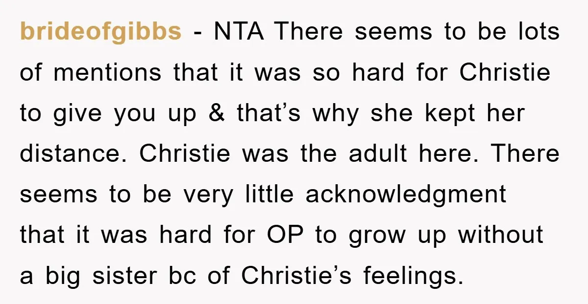 brideofgibbs − NTA There seems to be lots of mentions that it was so hard for Christie to give you up & that’s why she kept her distance. Christie was...