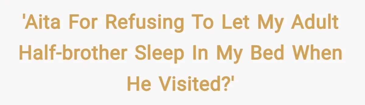 'AITA for refusing to let my adult half-brother sleep in my bed when he visited?'