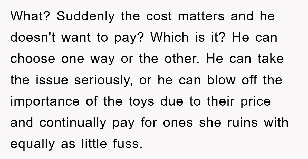 What? Suddenly the cost matters and he doesn't want to pay? Which is it? He can choose one way or the other. He can take the issue seriously, or he...