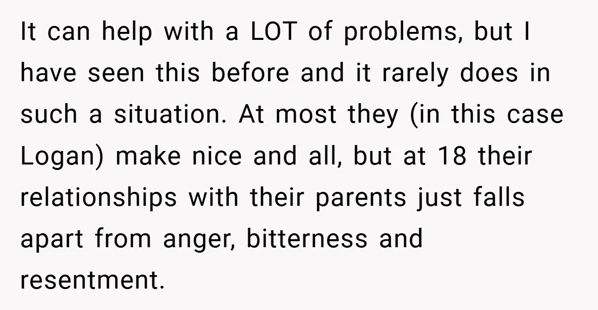 It can help with a LOT of problems, but I have seen this before and it rarely does in such a situation. At most they (in this case Logan) make...
