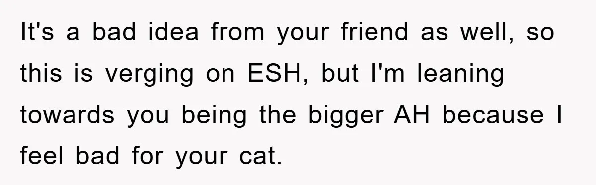 It's a bad idea from your friend as well, so this is verging on ESH, but I'm leaning towards you being the bigger AH because I feel bad for your...
